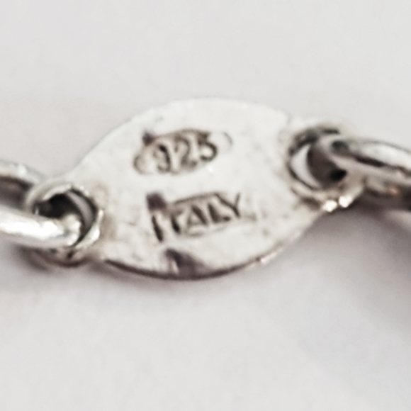 Vintage Sterling Silver 4 Leaf Clover Necklace made in Italy - Picture 5 of 6